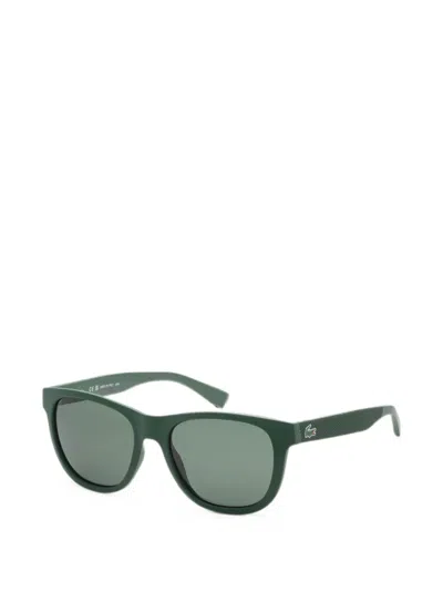 Lacoste Logo-plaque Sunglasses In Gray