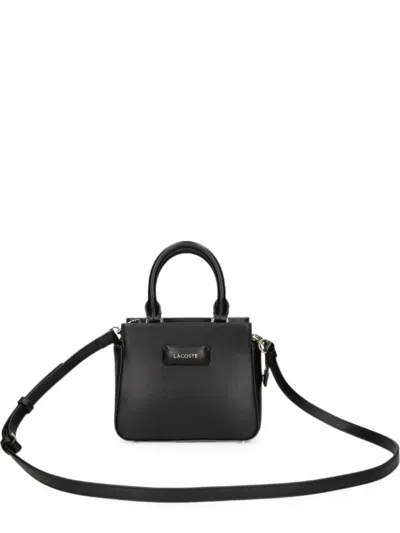 Lacoste Logo-plaque Tote Bag In Black