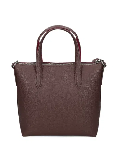 Lacoste Logo-plaque Tote Bag In Brown