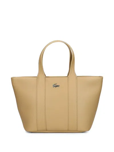 Lacoste Logo-plaque Tote Bag In Nude