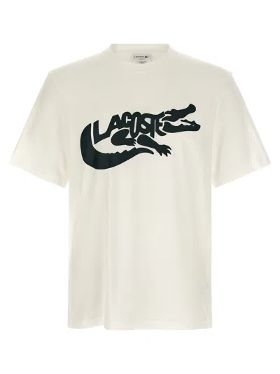 Lacoste Logo-print Cotton Jersey T-shirt In White