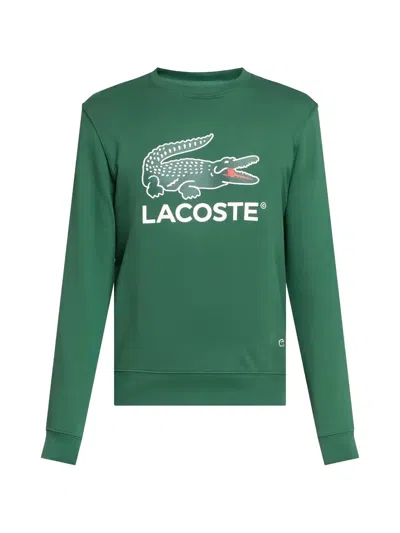 Lacoste Logo-print Crew-neck Sweatshirt In Green