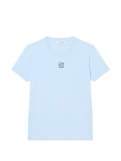 Lacoste Logo-print Crew-neck T-shirt In Blue