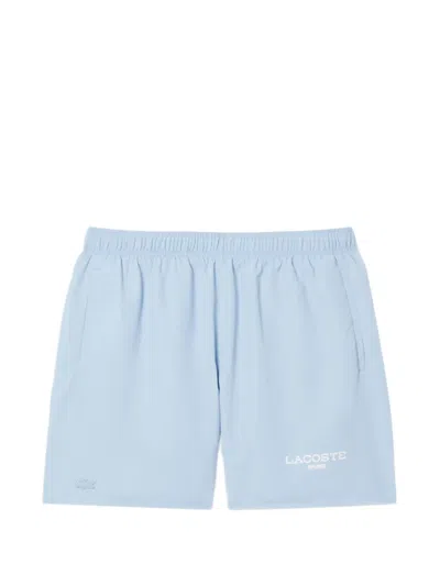 Lacoste Logo-print Elasticated-waist Swim Shorts In Blue