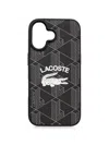 Lacoste Logo-print Geometric-pattern Iphone 16 Case In Black