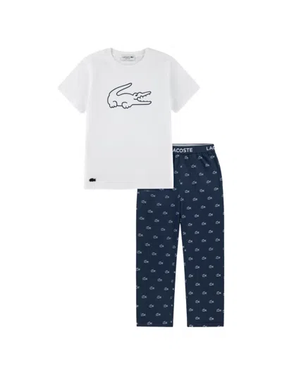 Lacoste Kids' Logo-print Pajamas In White