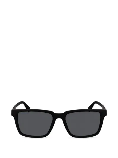 Lacoste Logo-print Rectangle-frame Sunglasses In Black