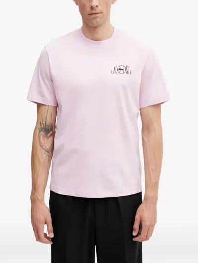 Lacoste Logo-print Short-sleeve T-shirt In Pink