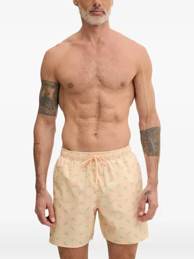 Lacoste Logo-print Swim Shorts In Pink