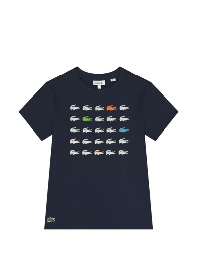 Lacoste Kids' Logo-print T-shirt In Blue