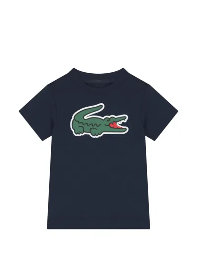 Lacoste Kids' Logo-print T-shirt In Blue