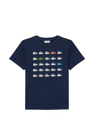 Lacoste Kids' Logo-print T-shirt In Blue
