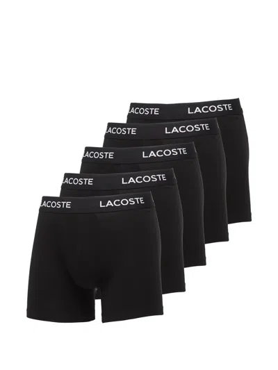 Lacoste Logo-waistband Boxers (set Of Five) In Black