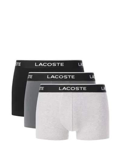 Lacoste Logo-waistband Boxers (set Of Three) In White