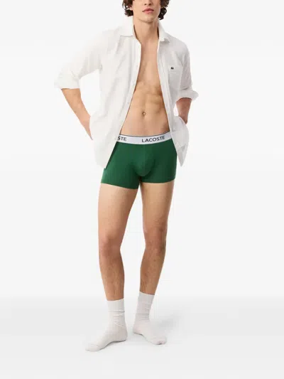 Lacoste Logo-waistband Shorts In Green