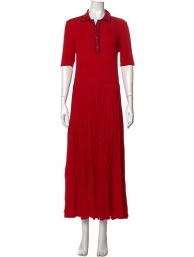 Pre-owned Lacoste Long Dress In Red