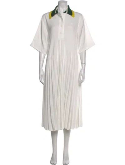 Pre-owned Lacoste Long Dress W/ Tags In White