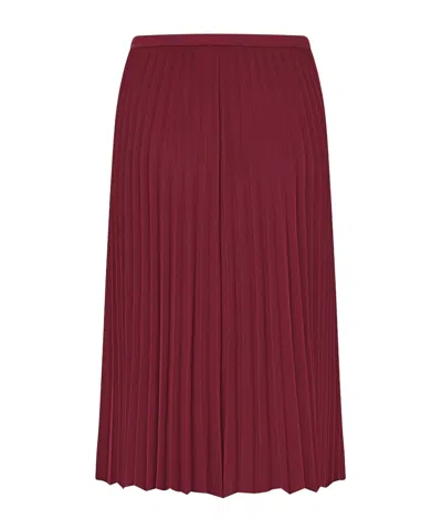 Lacoste Long Pleated Skirt In Red