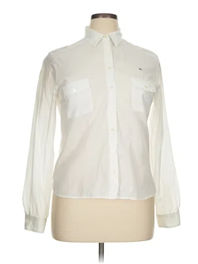 Pre-owned Lacoste Long Sleeve Button Down Shirt In White