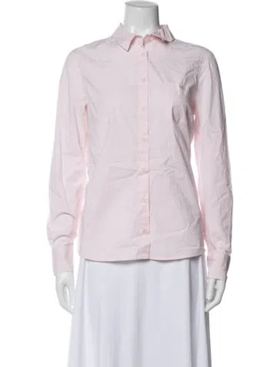 Pre-owned Lacoste Long Sleeve Button-up Top In Purple