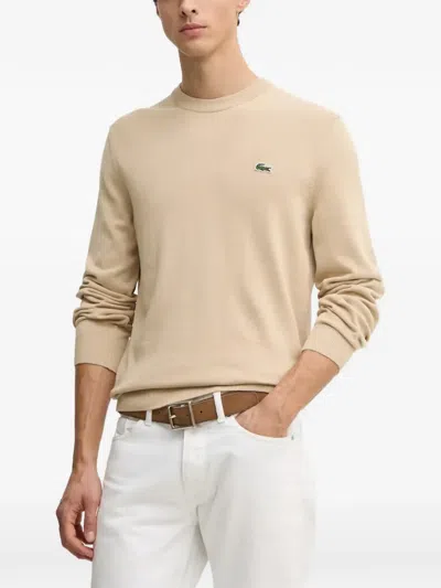 Lacoste Long-sleeve Crew-neck Sweater In Neutral