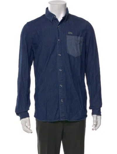 Pre-owned Lacoste Long Sleeve Denim Shirt In Blue