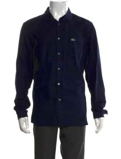 Pre-owned Lacoste Long Sleeve Dress Shirt In Blue