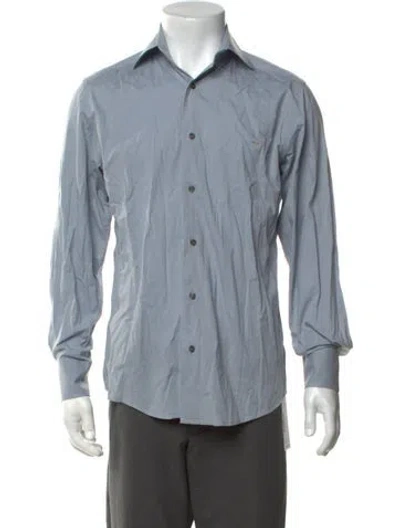 Pre-owned Lacoste Long Sleeve Dress Shirt In Blue