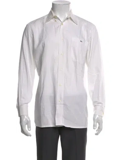 Pre-owned Lacoste Long Sleeve Dress Shirt In White