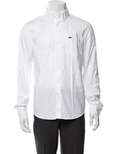 Pre-owned Lacoste Long Sleeve Dress Shirt In White
