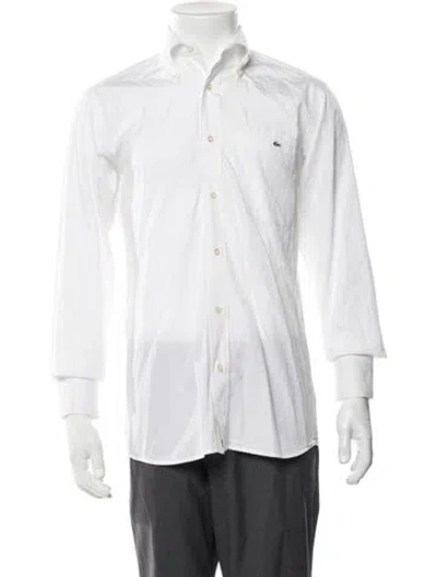 Pre-owned Lacoste Long Sleeve Dress Shirt In White