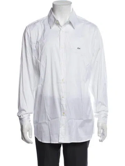 Pre-owned Lacoste Long Sleeve Dress Shirt In White