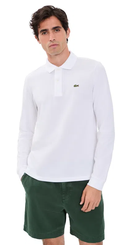 Lacoste Long Sleeve Original Cotton Pique Polo White