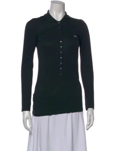 Pre-owned Lacoste Long Sleeve Polo In Black