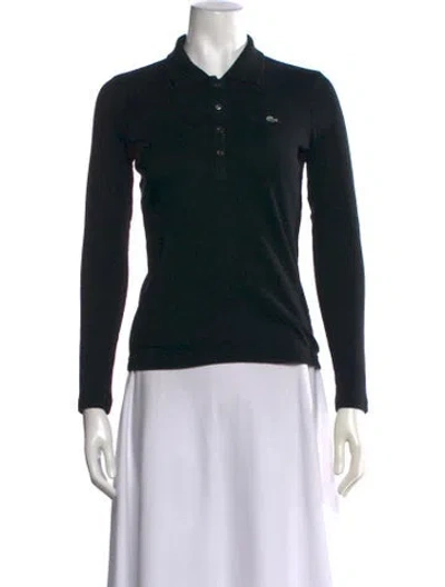 Pre-owned Lacoste Long Sleeve Polo In Black