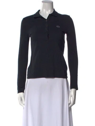 Pre-owned Lacoste Long Sleeve Polo In Black