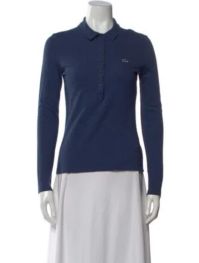 Pre-owned Lacoste Long Sleeve Polo In Blue