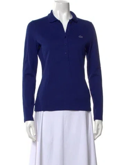 Pre-owned Lacoste Long Sleeve Polo In Blue
