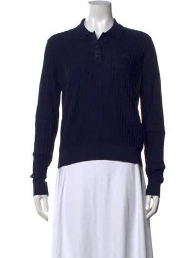Pre-owned Lacoste Long Sleeve Polo In Blue
