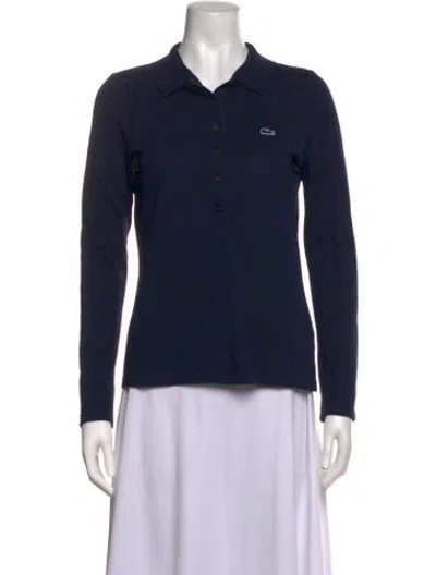 Pre-owned Lacoste Long Sleeve Polo In Blue
