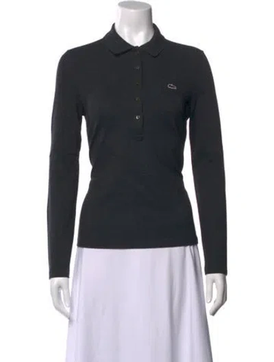 Pre-owned Lacoste Long Sleeve Polo In Gray