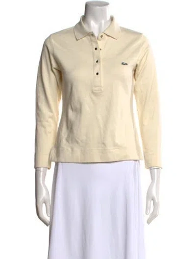 Pre-owned Lacoste Long Sleeve Polo In Neutral