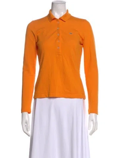 Pre-owned Lacoste Long Sleeve Polo In Orange