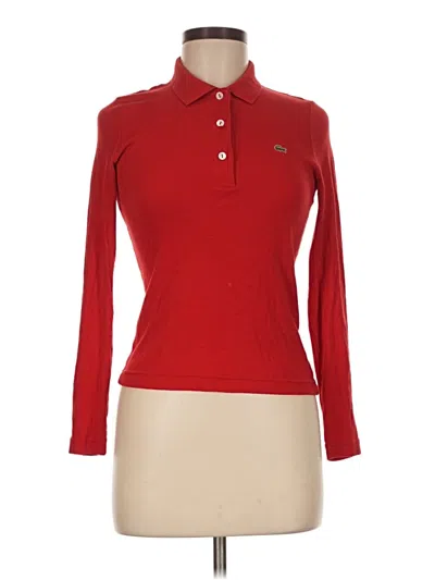 Pre-owned Lacoste Long Sleeve Polo Shirt In Red