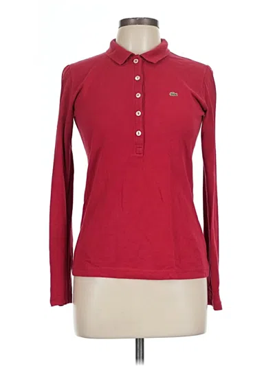 Pre-owned Lacoste Long Sleeve Polo Shirt In Red