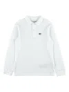 Lacoste Solid Long Sleeve Polo In White