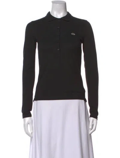 Pre-owned Lacoste Long Sleeve Polo W/ Tags In Black