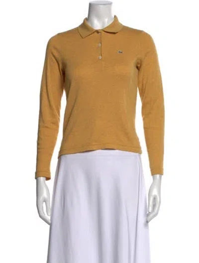 Pre-owned Lacoste Long Sleeve Polo In Yellow
