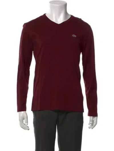 Pre-owned Lacoste Long Sleeve Shirt In Burgundy
