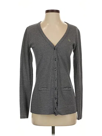 Pre-owned Lacoste Long Sleeve Top Gray Plunge Neckline Tops